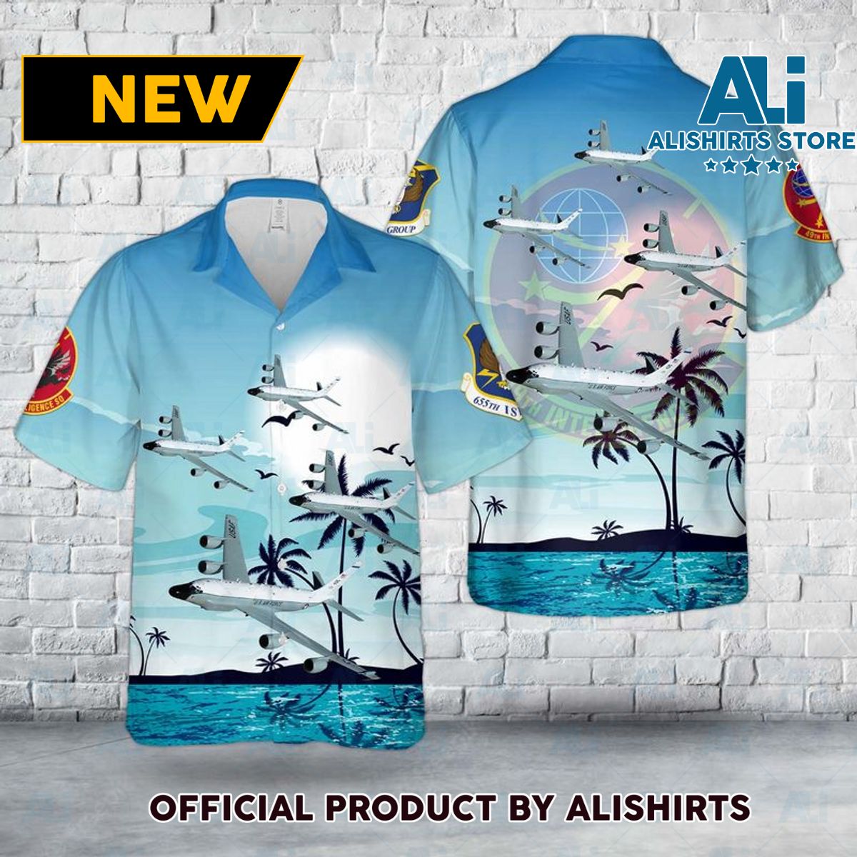 US Air Force 49th Intelligence Squadron RC-135 Hawaiian Shirt