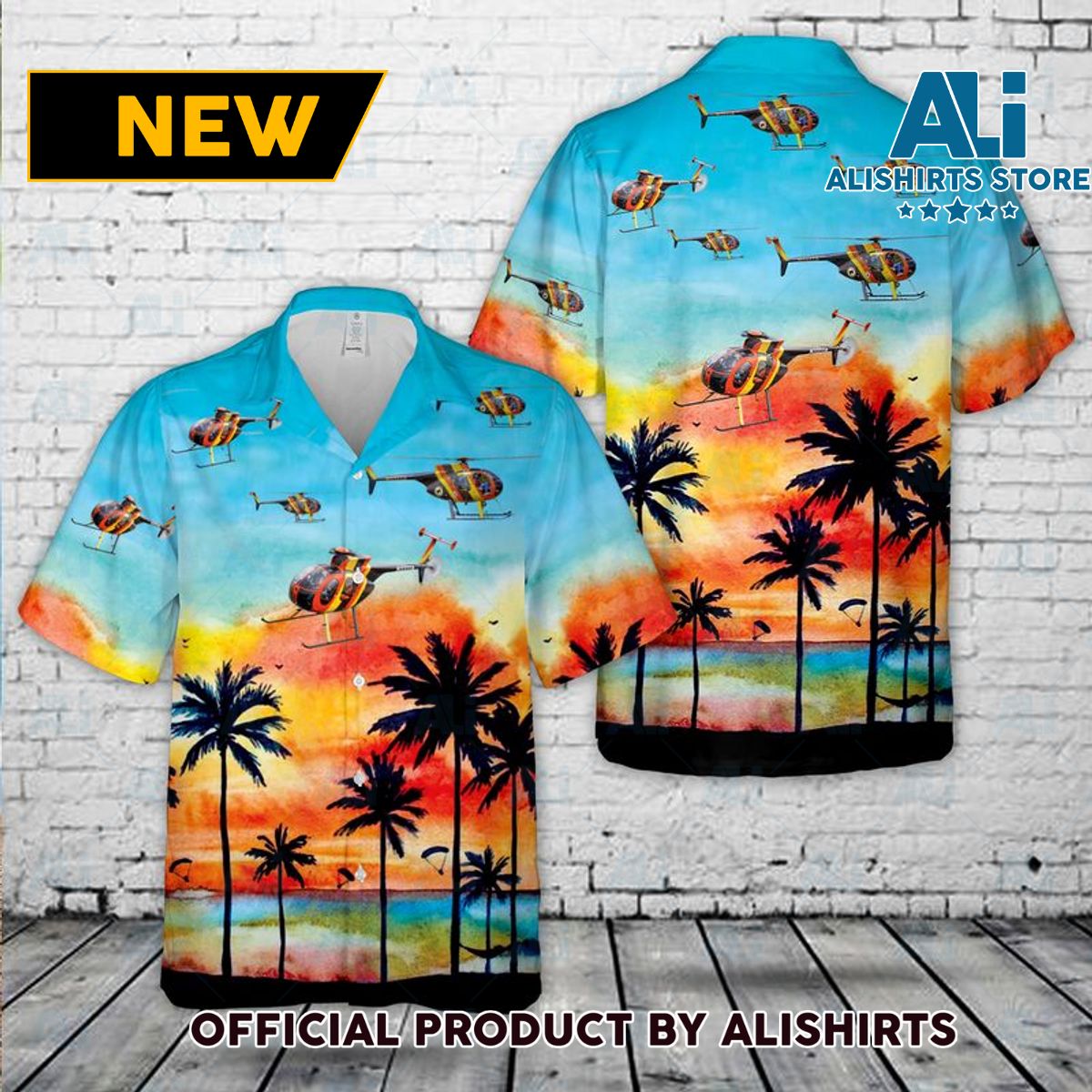 MD500D 'Magnum PI' Helicopter Hawaiian Shirt