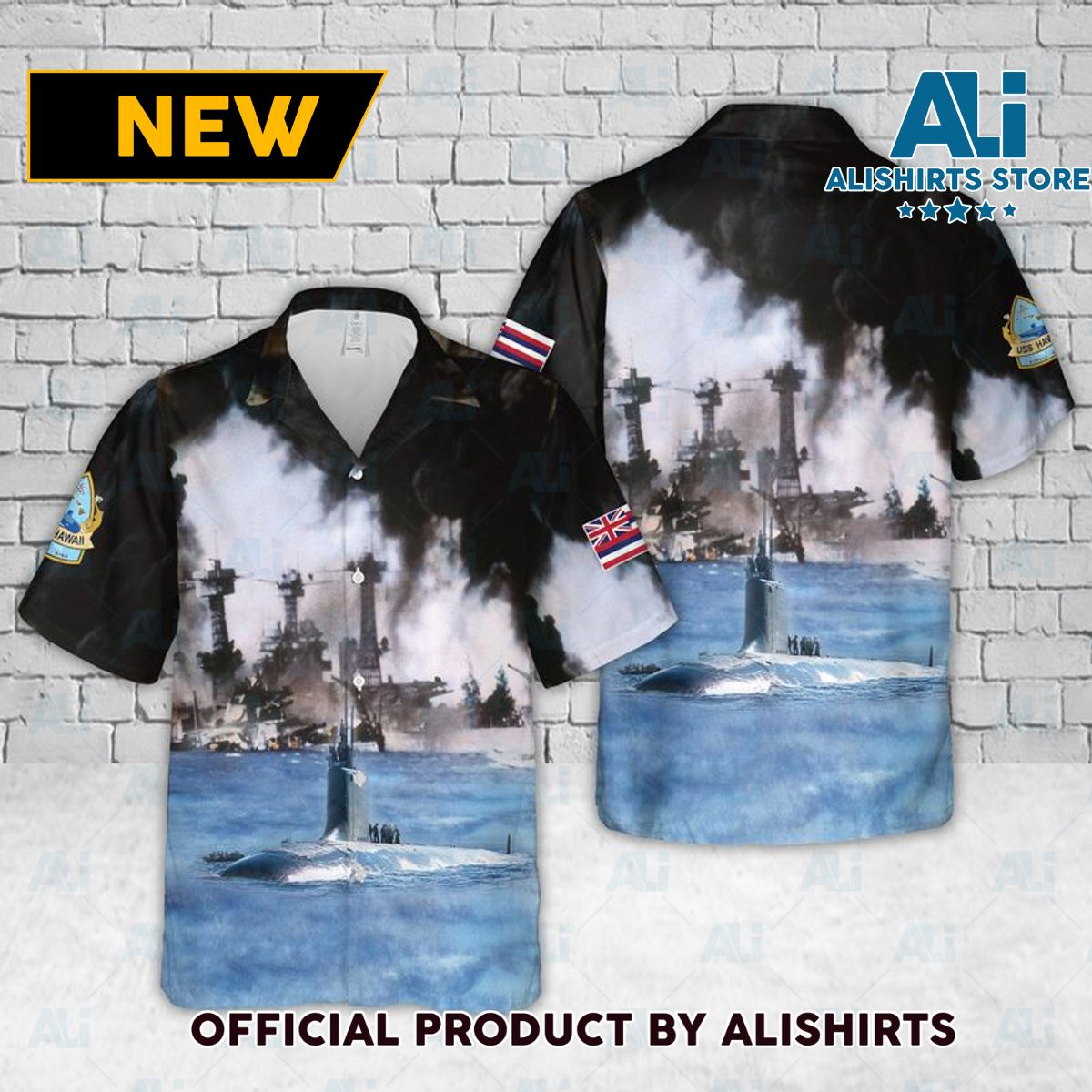 US Navy USS Hawaii  SSN-776  Hawaiian Shirt