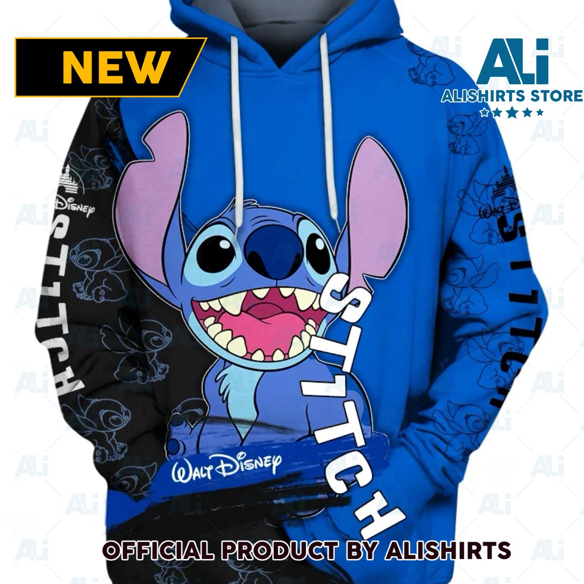 Black & Blue Stitch Hoodie