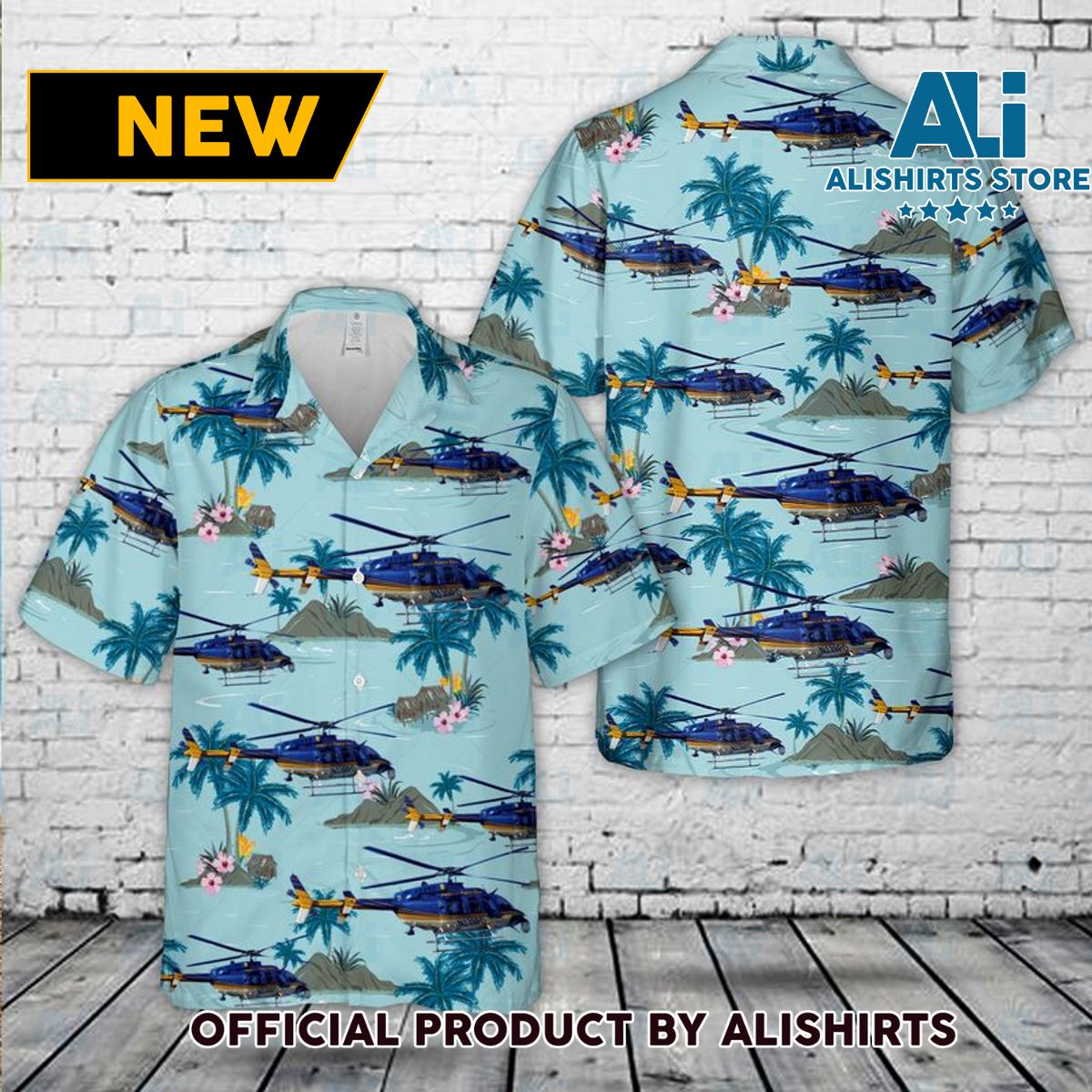 Puerto Rico Police Bell 407 Hawaiian Shirt