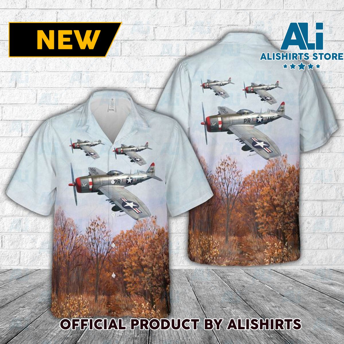 Puerto Rico Air National Guard P-47D Hawaiian Shirt