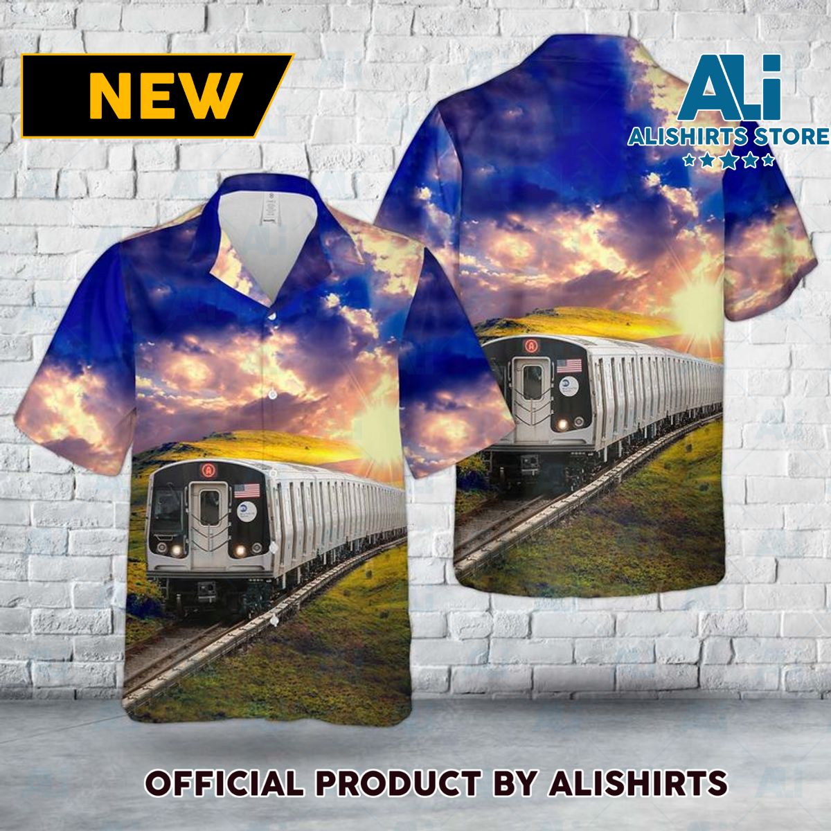 MTA NYC Subway A train of Bombardier R179 cars Hawaiian Shirt